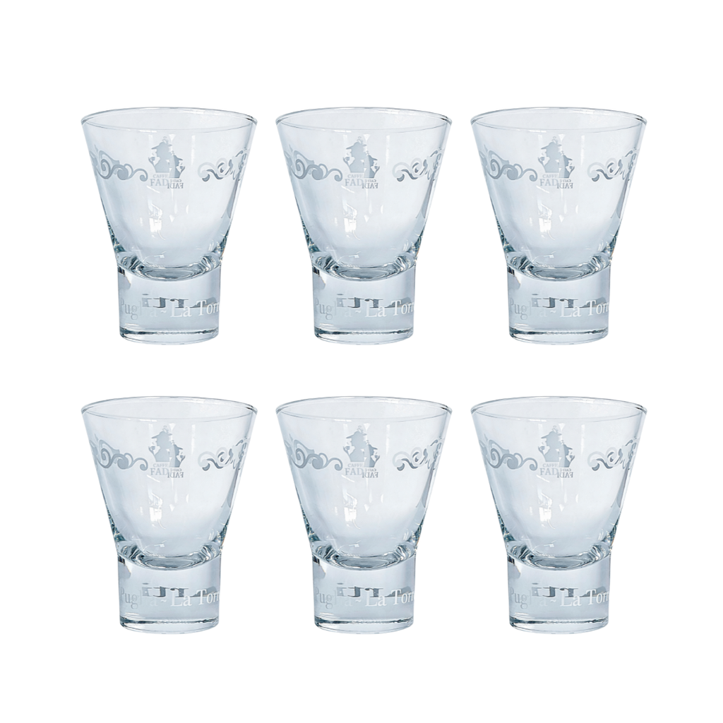 Set 6 Bicchieri in Vetro per Creme Fredde e Granite Caffè Fadi