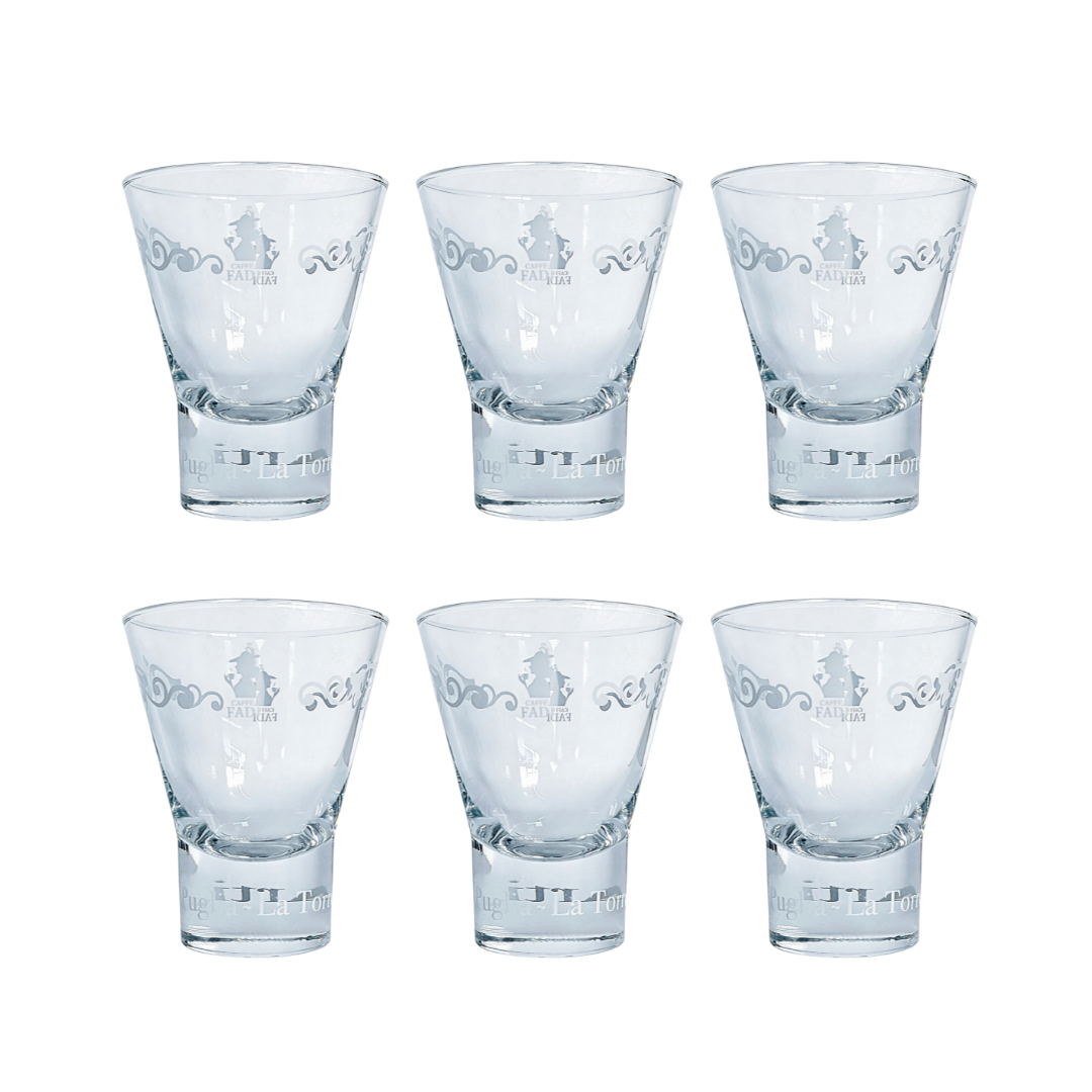 Set 6 Bicchieri in Vetro per Creme Fredde e Granite Caffè Fadi